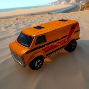 Vintage 1979 MATCHBOX CHEVY VAN CAR N.68  Orange & Red Made In England